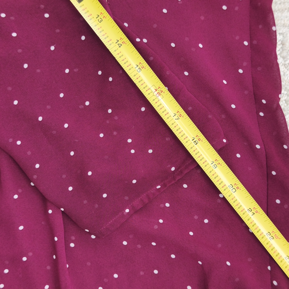Daniel Rainn Women's Blouse Size L  Burgundy Sleeve 3/4 Crew Neck - Picture 5 of 9